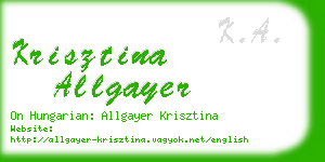 krisztina allgayer business card